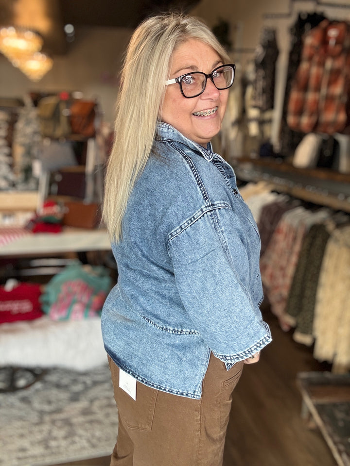 Denim Button Down Top