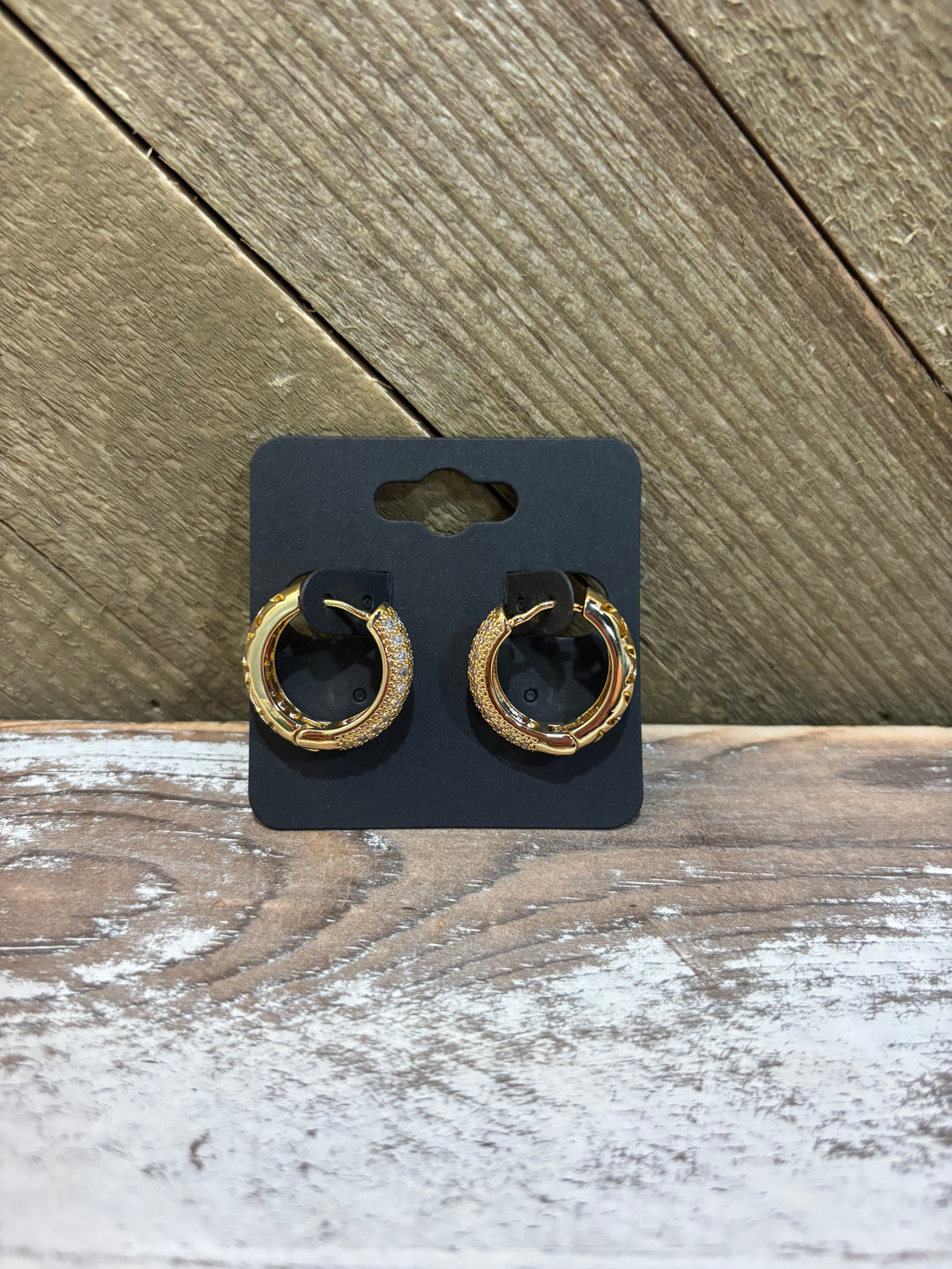 Gold Diamond Hoop Earrings