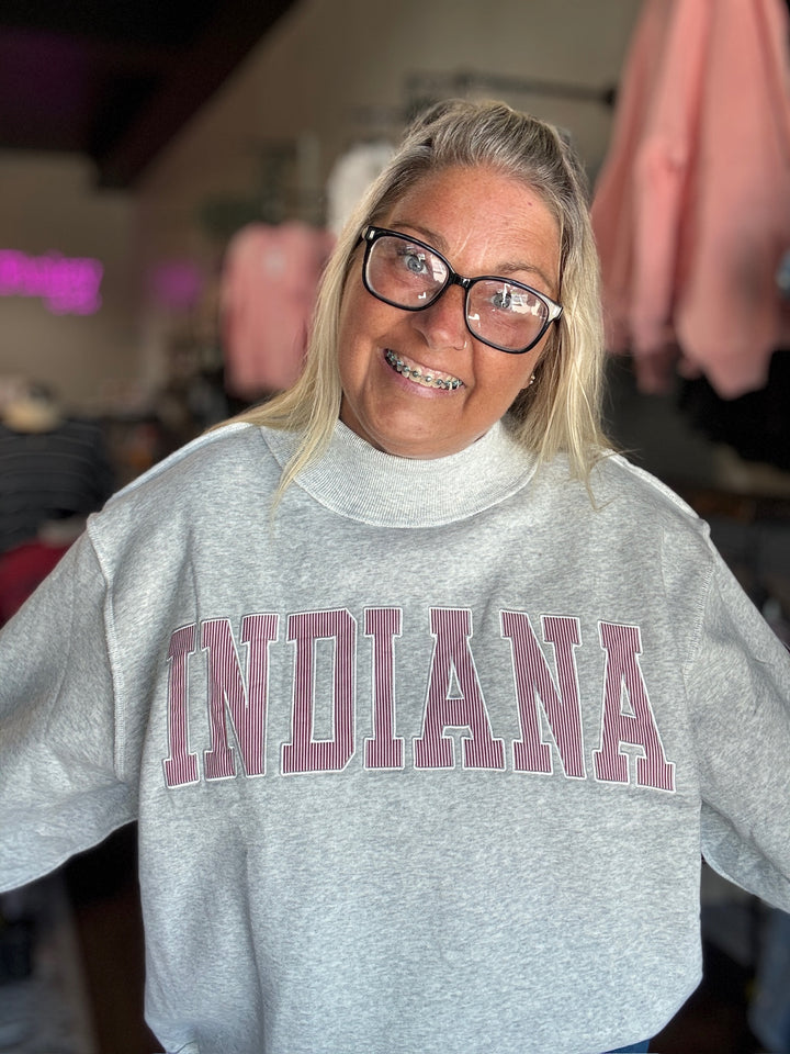 INDIANA Stripe Embroidered Sweatshirt