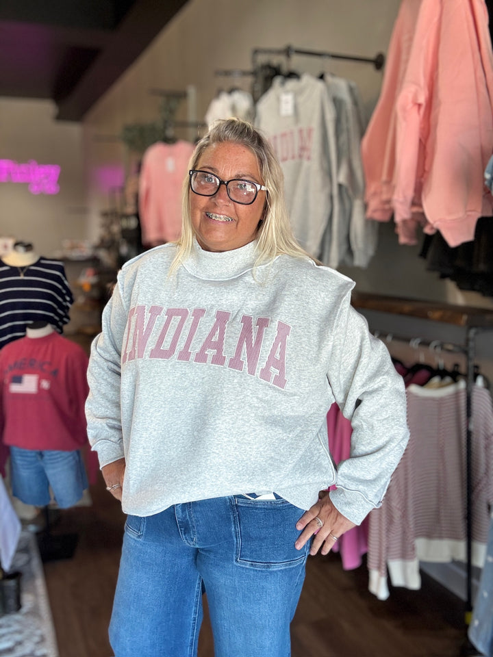 INDIANA Stripe Embroidered Sweatshirt