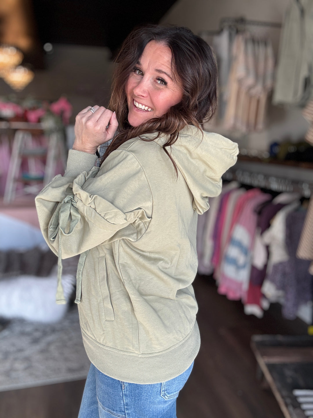 The Sage Bow Zip Up