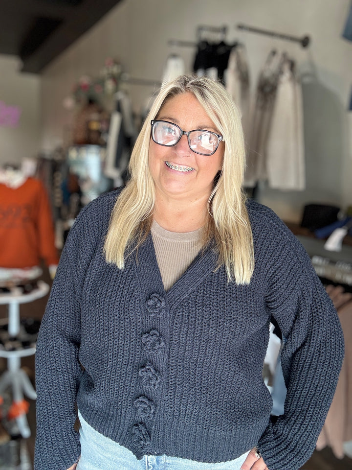 POL Charcoal Cardigan