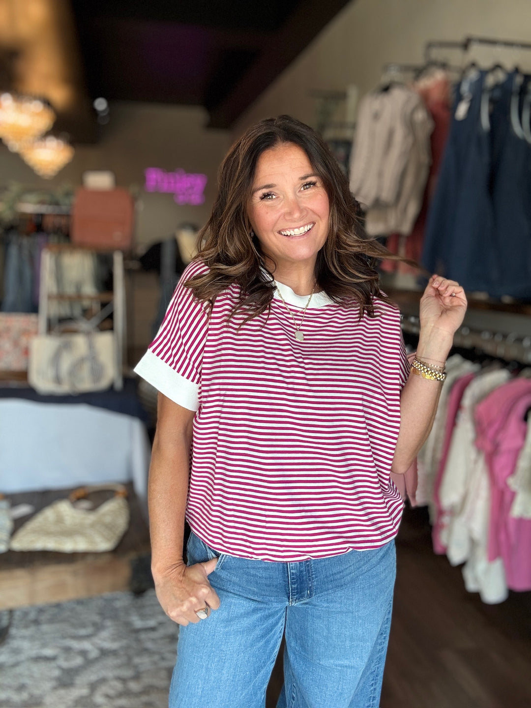 Berry Sweet Striped Tee