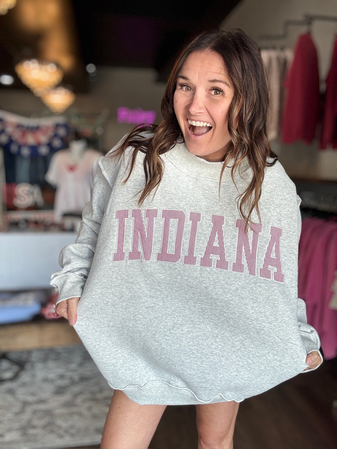 INDIANA Stripe Embroidered Sweatshirt