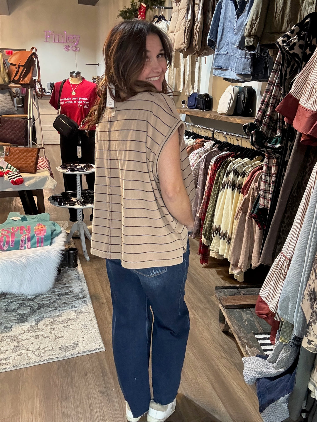 Striped Sleeveless Tee