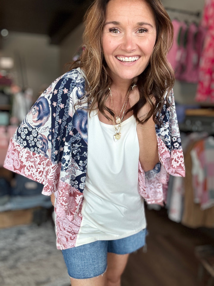 Floral Print Bell Sleeve Top