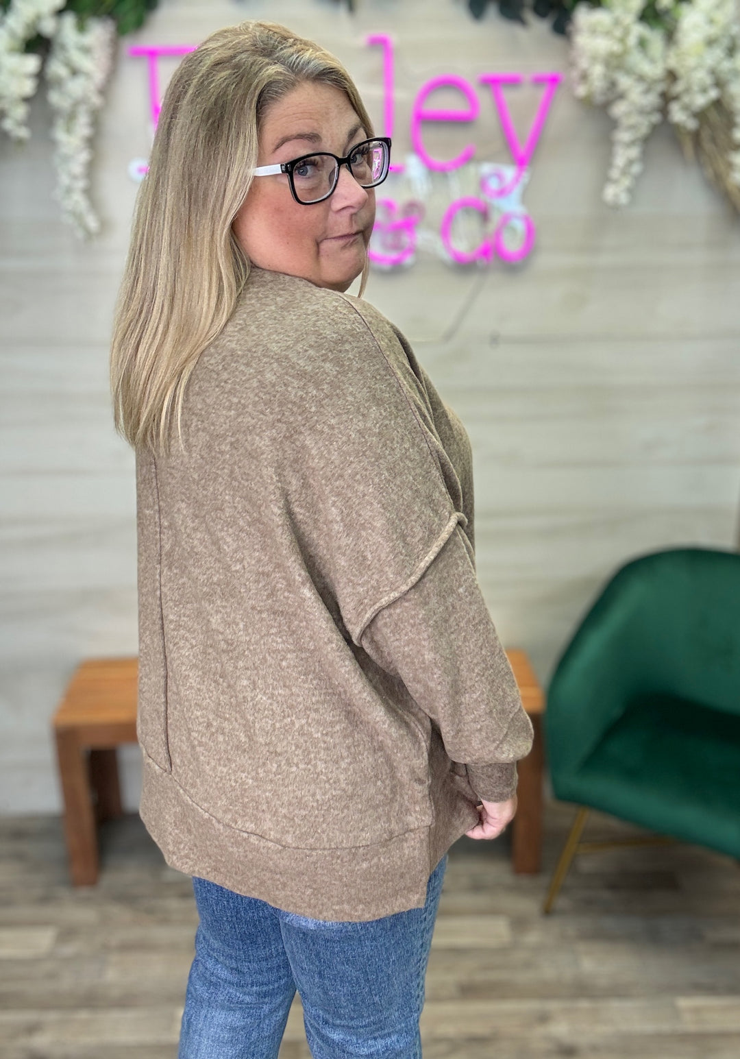 Brushed Hacci Oversized Sweatshirt