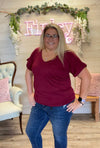 Burgundy Short Sleeve