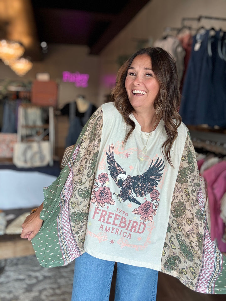 Free Bird America 1776 Boho Tee