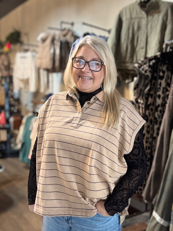 Striped Sleeveless Tee