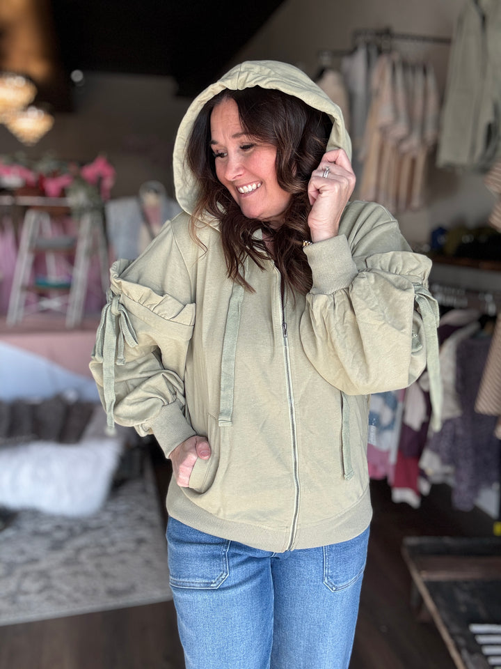 The Sage Bow Zip Up