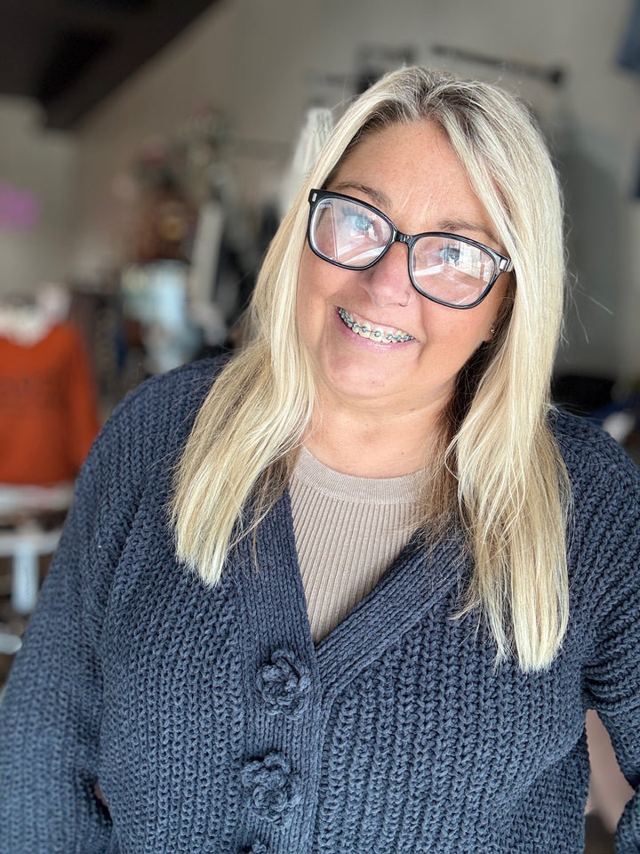 POL Charcoal Cardigan