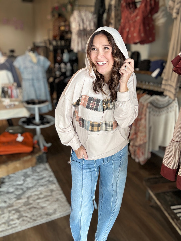 Peek A Boo Plaid Hoodie