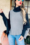 Colourblock Turtleneck Sweater