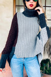 Colourblock Turtleneck Sweater