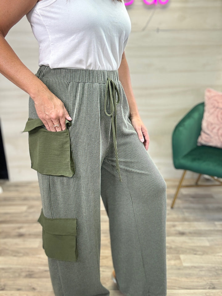 Bucket List Ribbed Cargo Pants