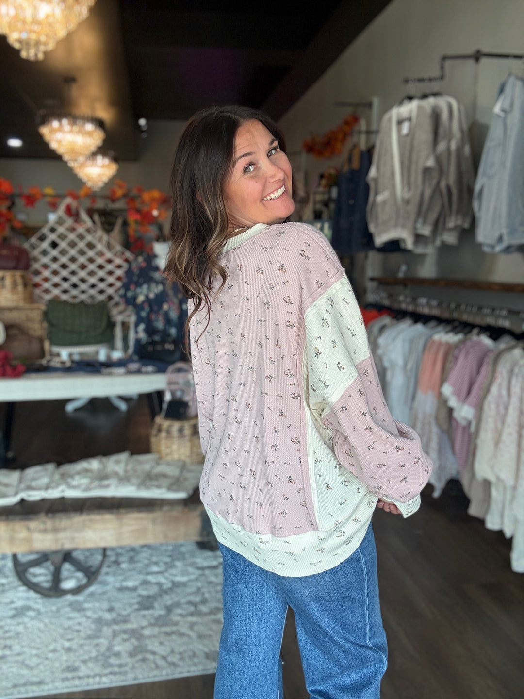 Rosy Autumn Pullover Sweatshirt