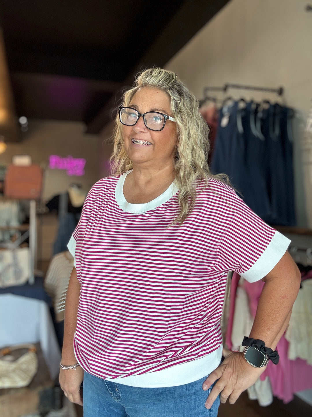 Berry Sweet Striped Tee