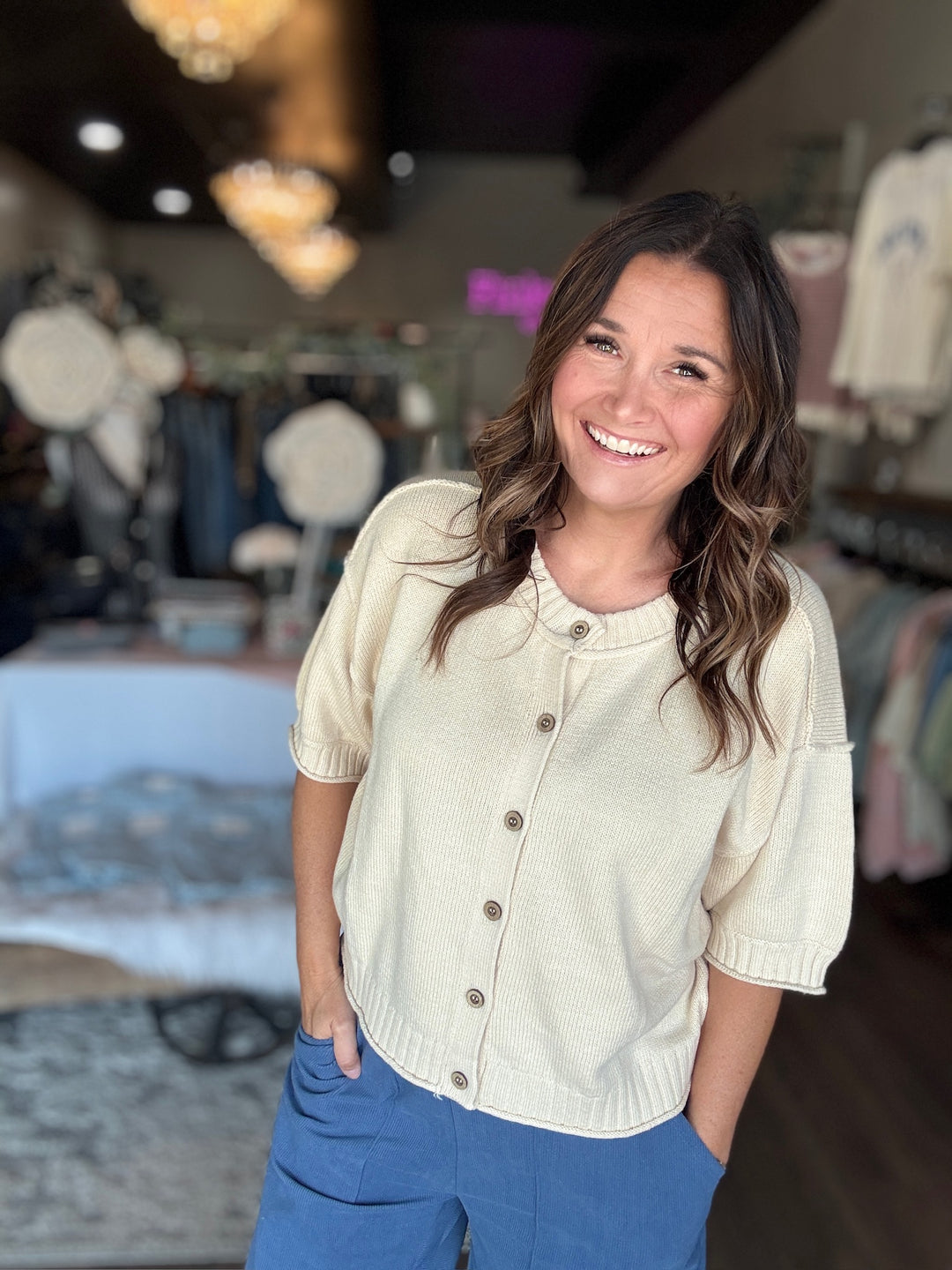 Spring Comfort Knit Cardigan Top
