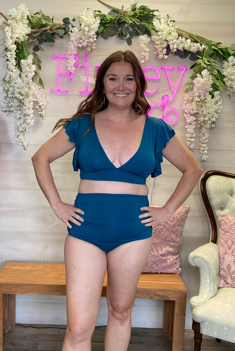 Dark Teal 2 Piece Swimsuit