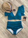 Dark Teal 2 Piece Swimsuit