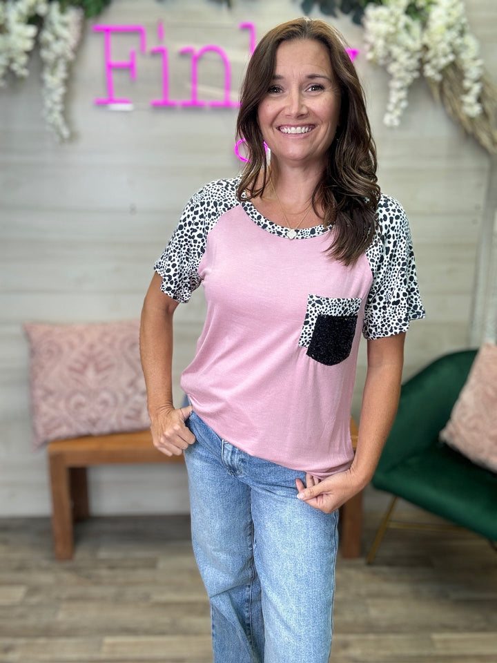 Double Pocket Leopard Top