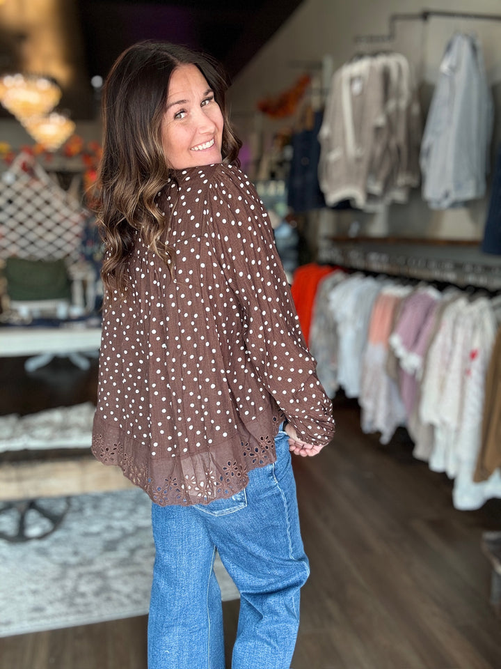 Cocoa & Cream Dotted Blouse