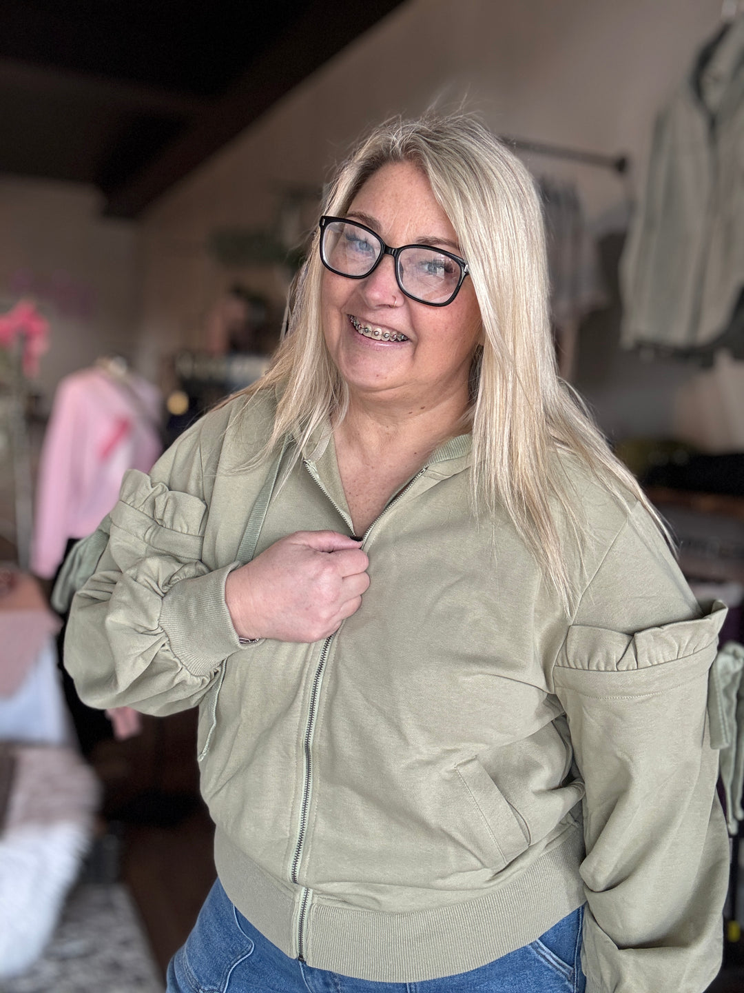 The Sage Bow Zip Up