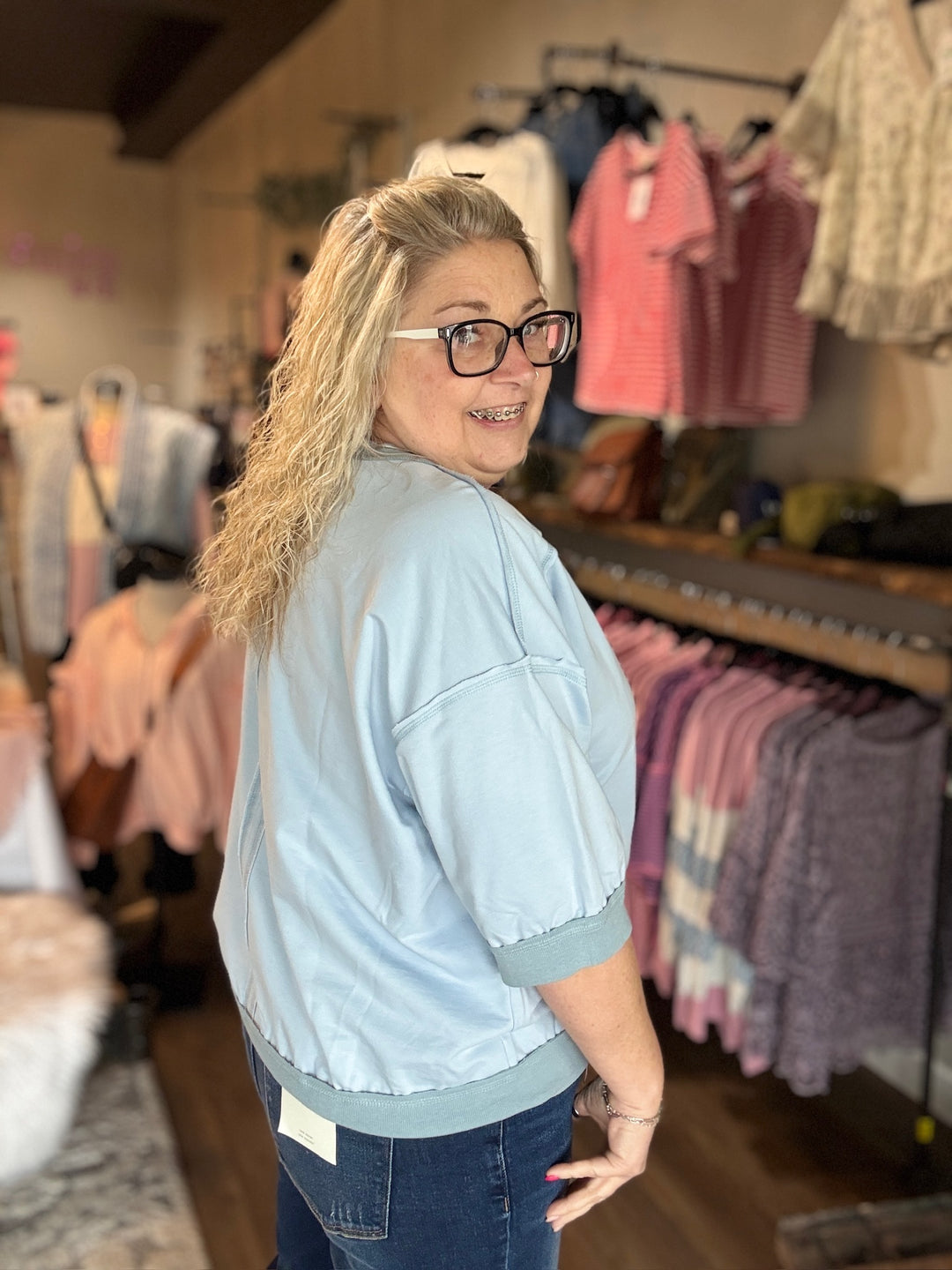 Spring Sky Blue Terry Tee