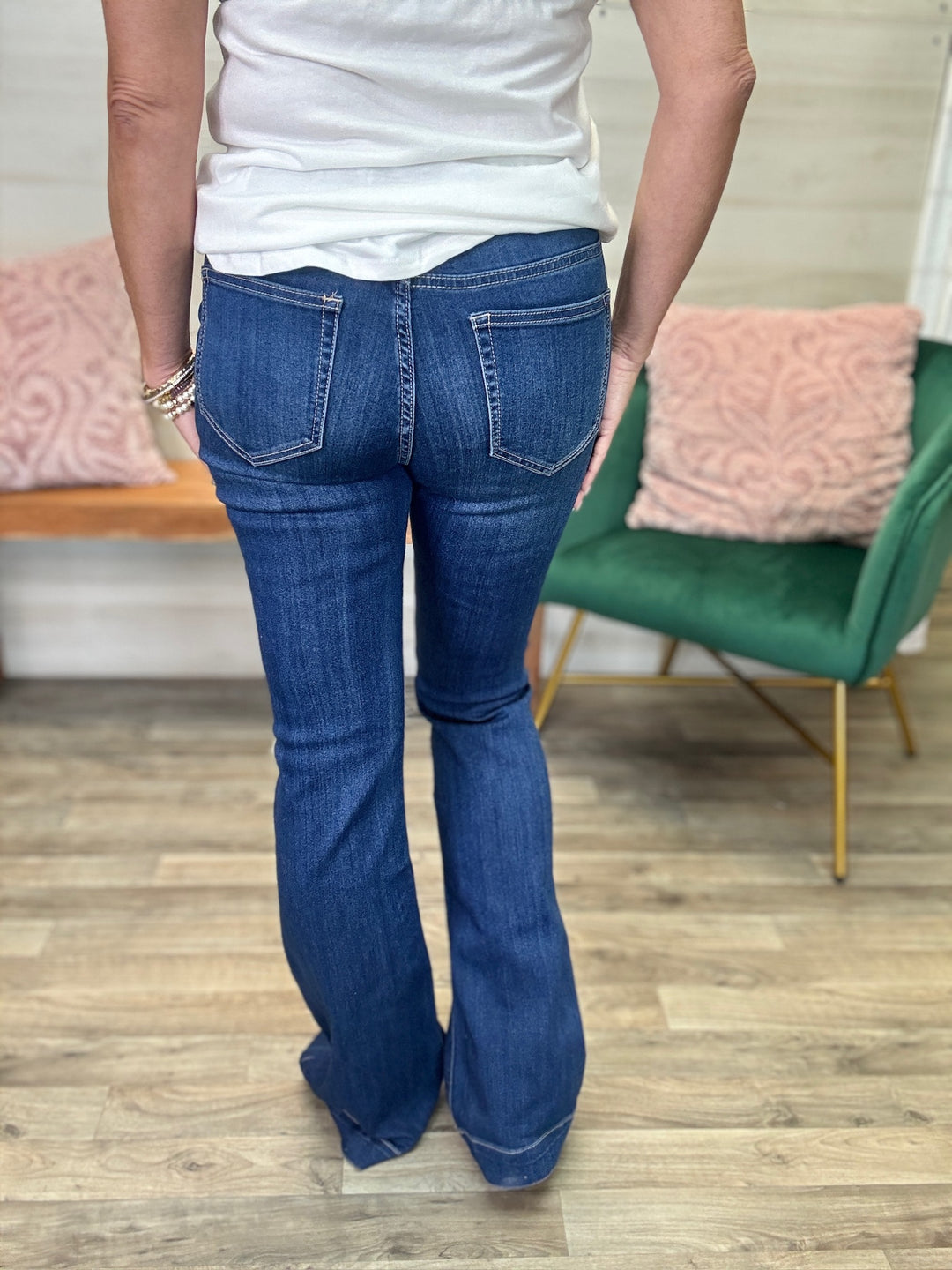 Dark Denim Pull On Jeans