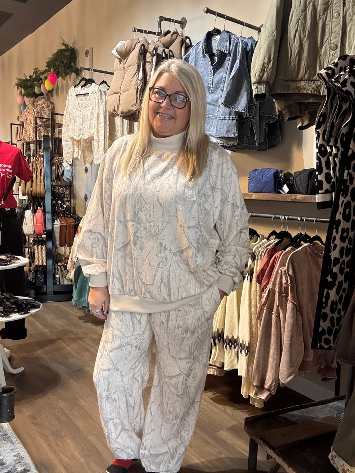 Camo Mock Neck Sweatshirt