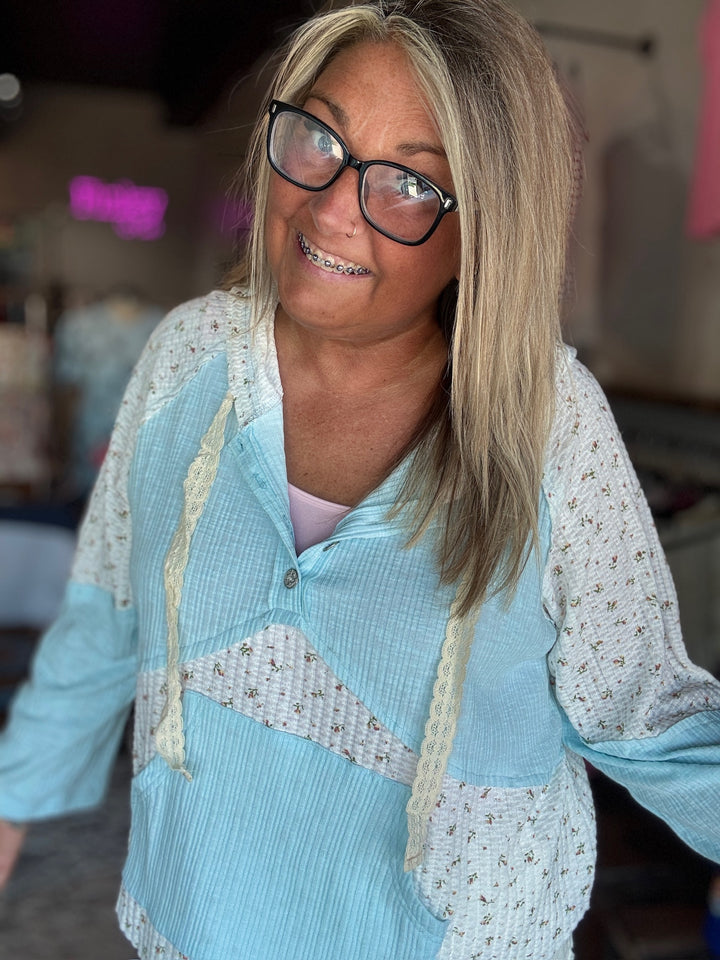 Sweet Sky Patchwork Top