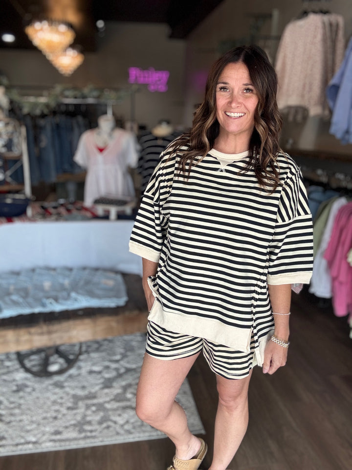 Beach Club Striped Knit Top
