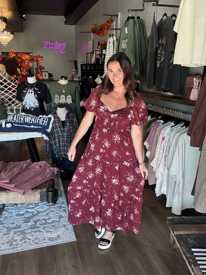 Sweet September Floral Midi Dress