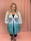 Floral & Lace Dip Dye Kimono