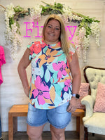 Floral Ruffle Sleeve Top