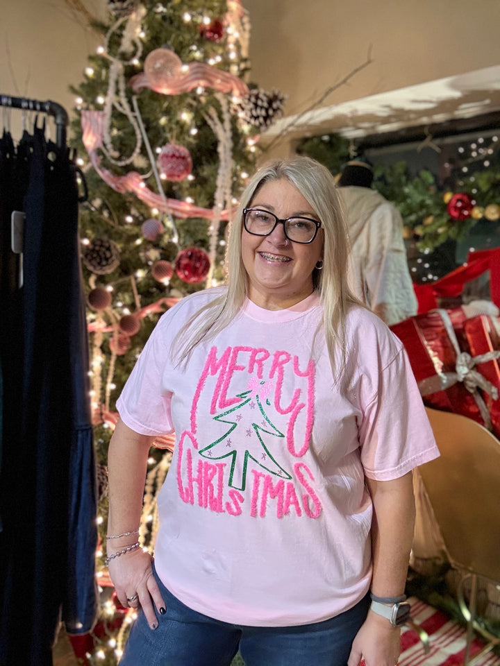 Merry Christmas Pink Tee