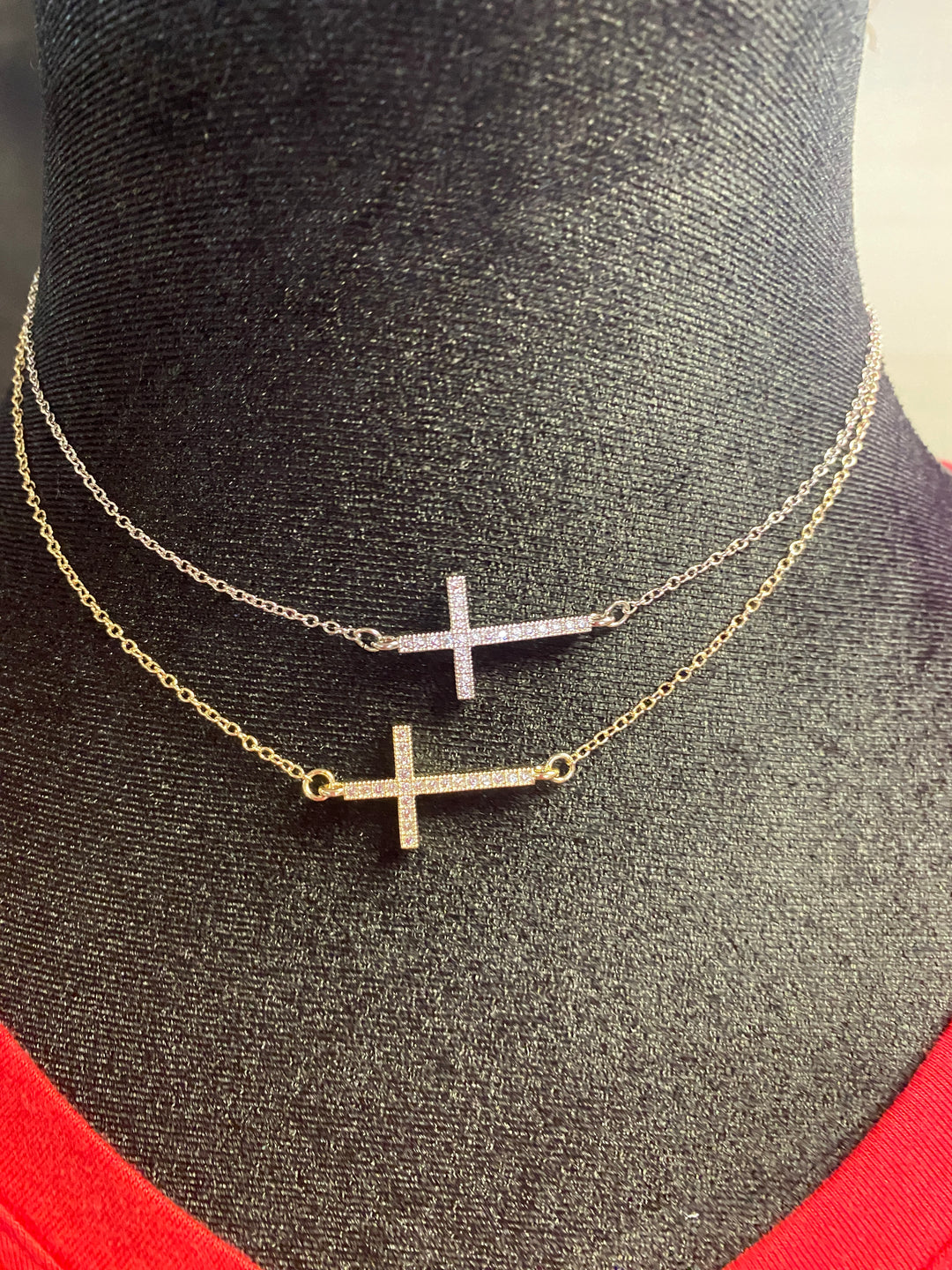 Pave' Cross Necklace