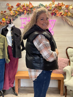 Black Hooded Puff Vest