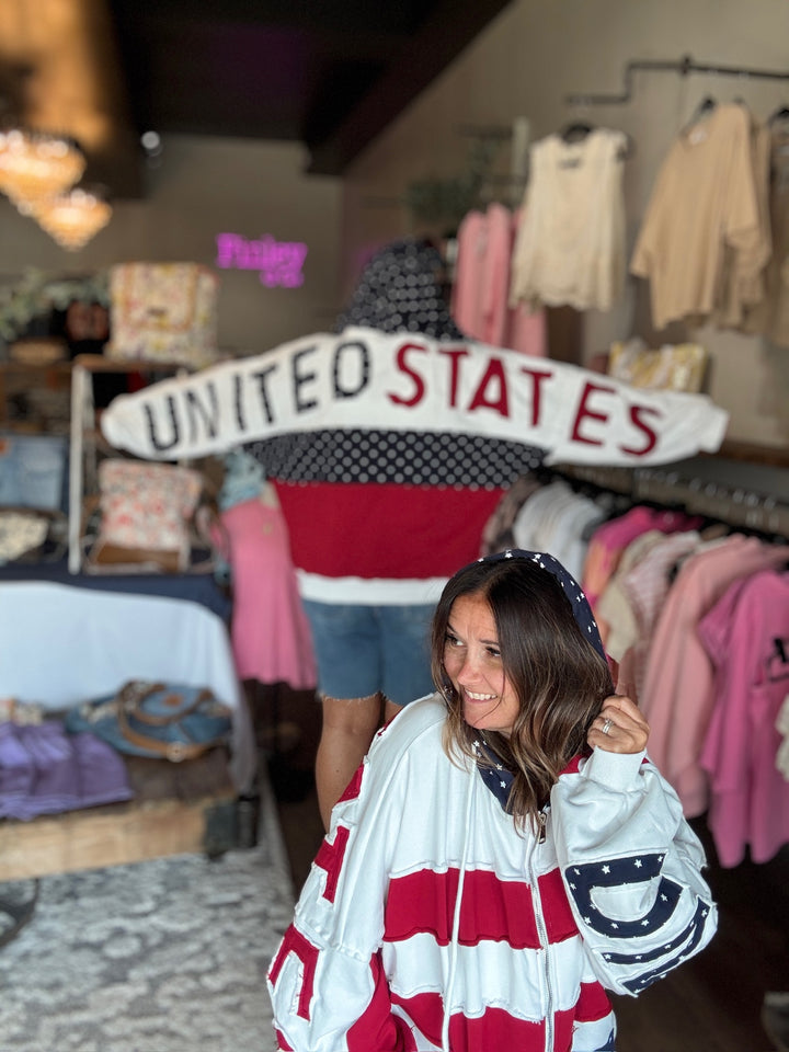 Americana Patchwork Zip Hoodie
