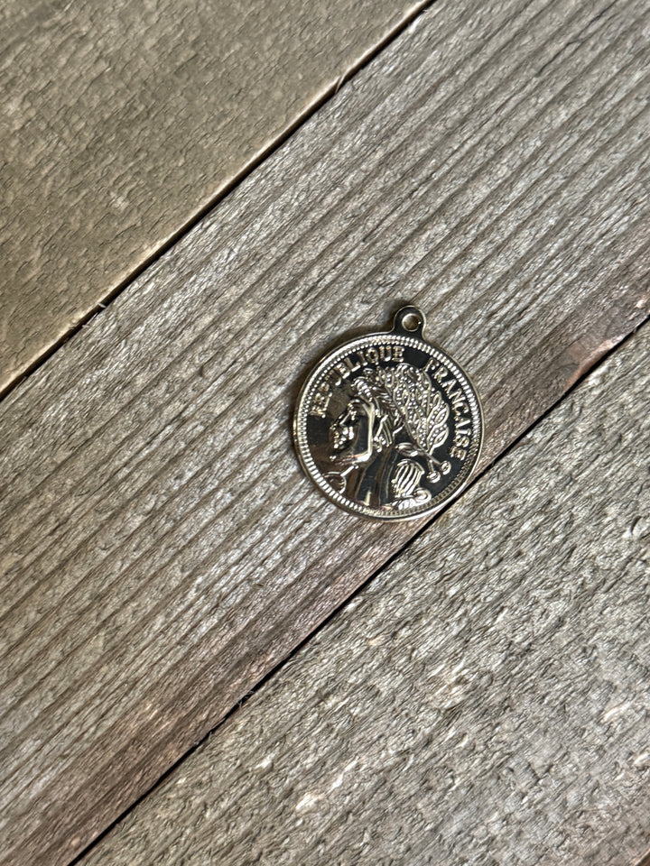Large Gold Coin Charm
