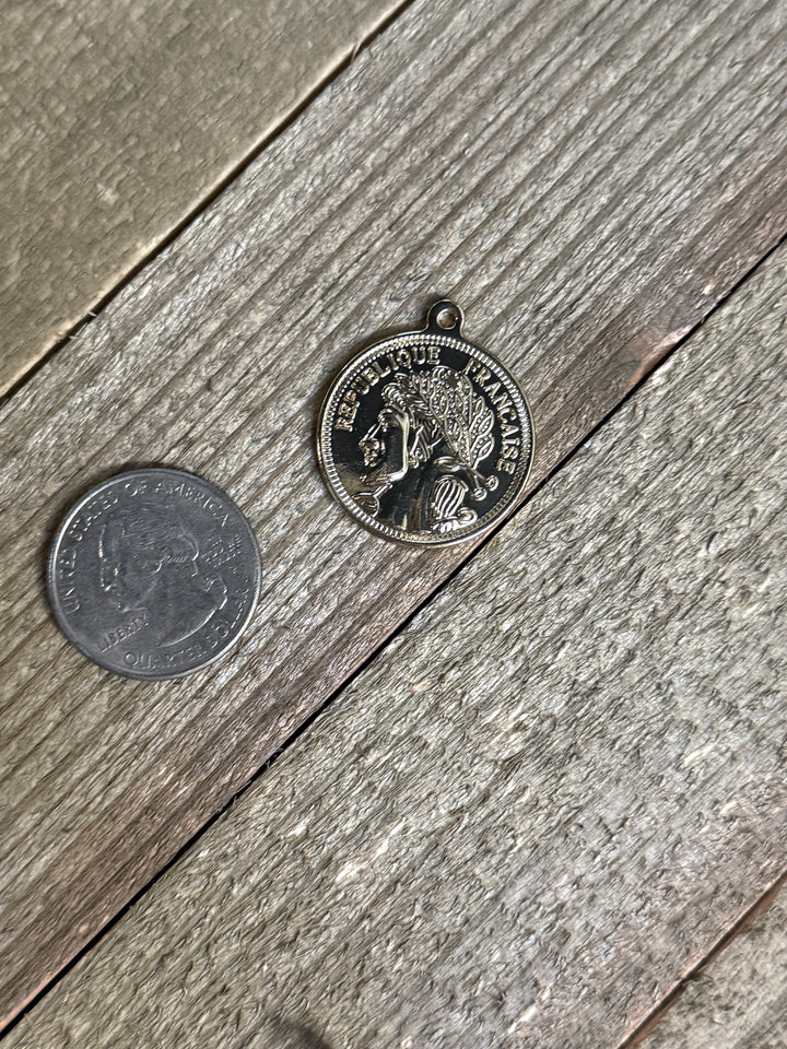 Large Gold Coin Charm