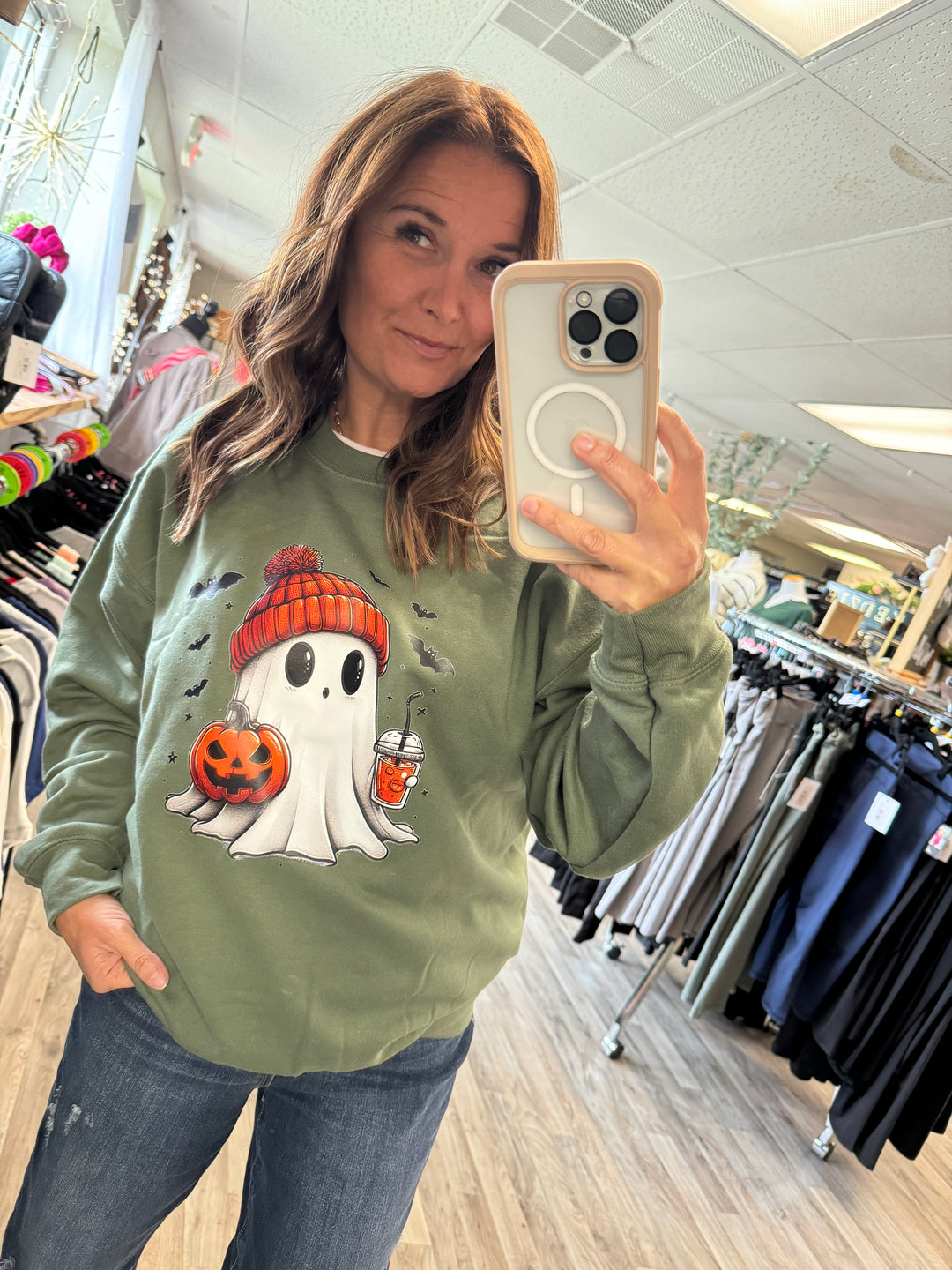 Bougie Ghost Halloween Sweatshirt