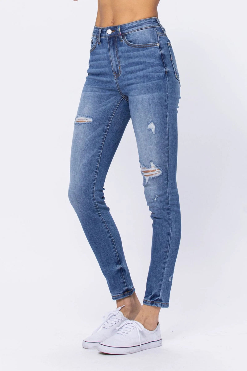Judy Blue Pop of Color Mid Rise Skinny