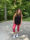 Pocket Capri Leggings in Marsala