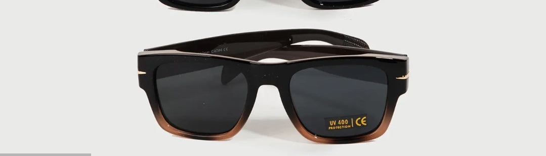 Acetate Square Frame Sunglasses: ASSORTED