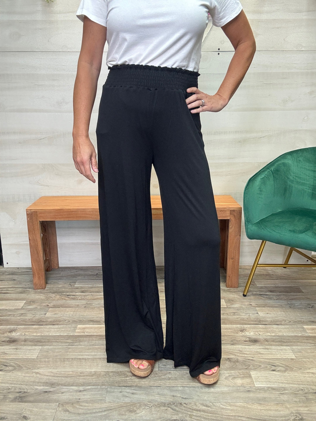 Smocked Waist Knit Pants