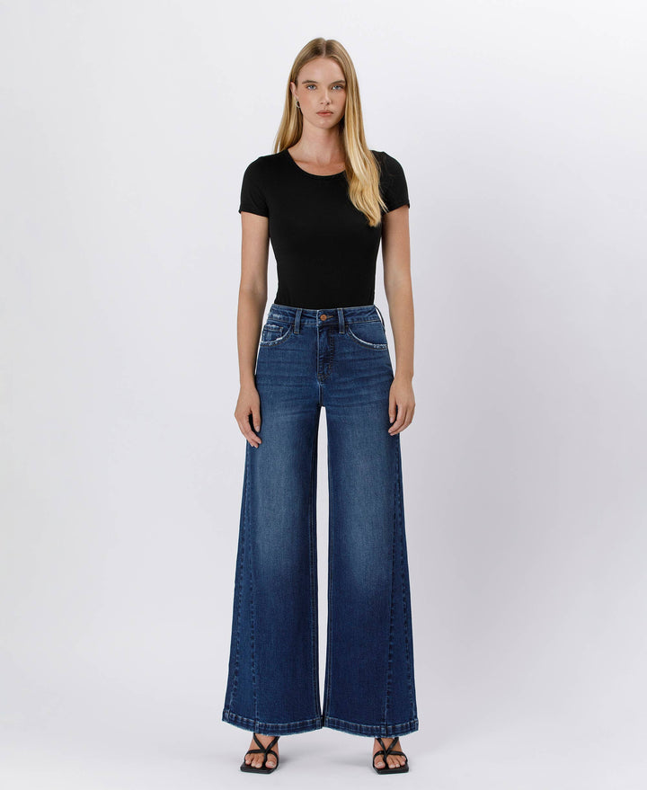 TUMMY CONTROL HIGH RISE WIDE LEG JEANS LV1443