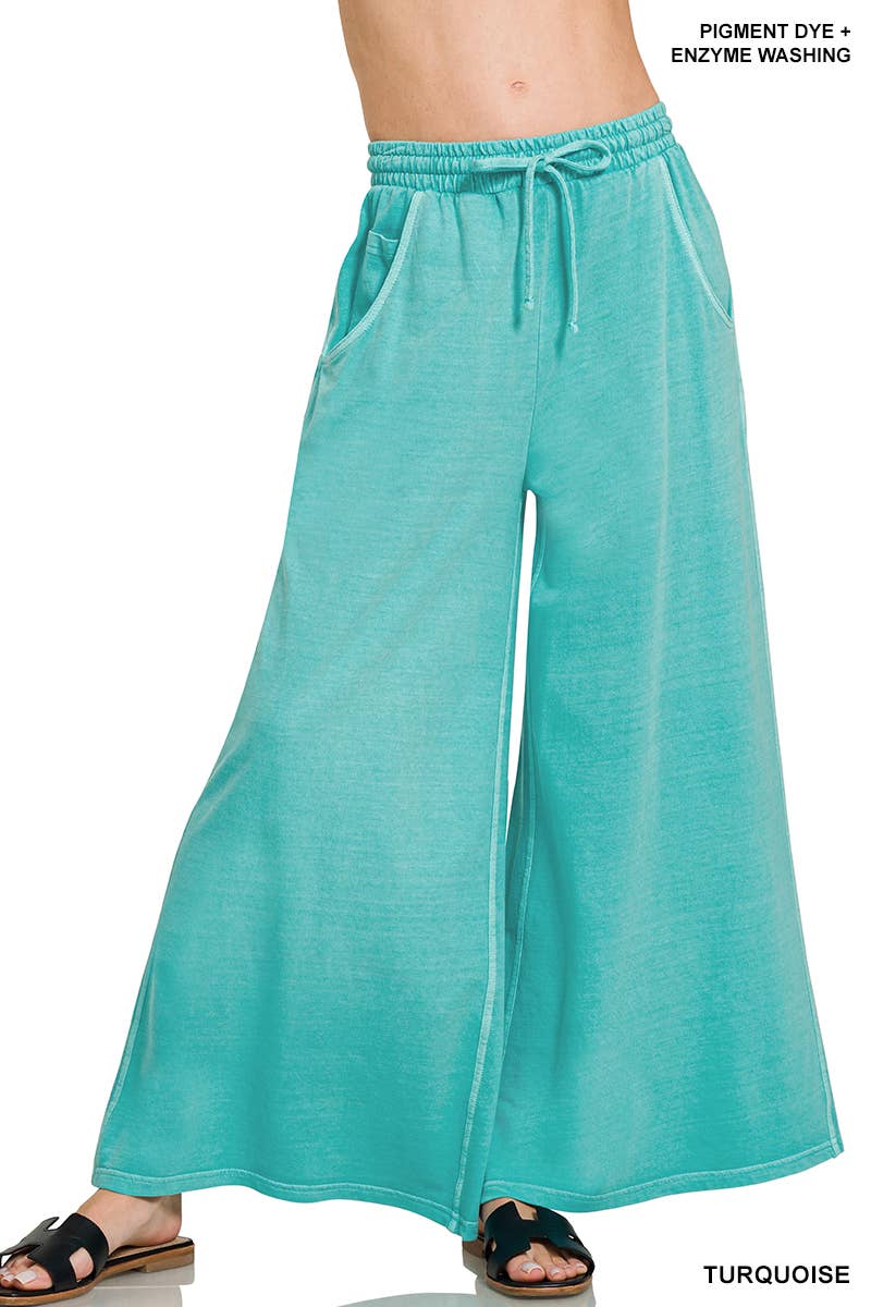 1016 French Terry Pigment Dye & Enzyme Wash Pants w/ Pockets SI-2