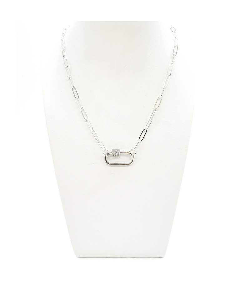 Silver Ashley Necklace with Gabi Carabiner 18"